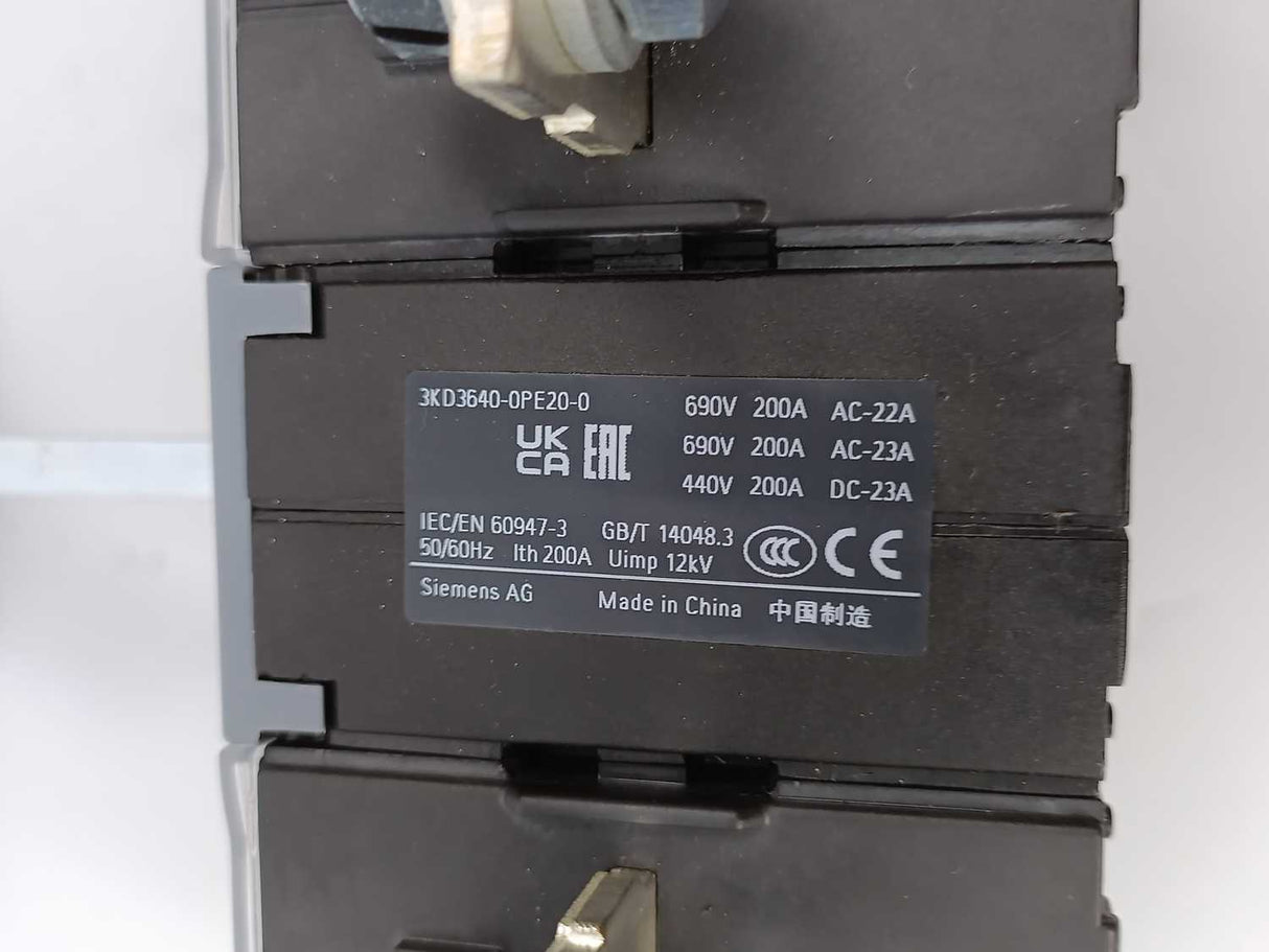 Siemens 3KD3640-0PE20-0 Switch disconnector 200 A