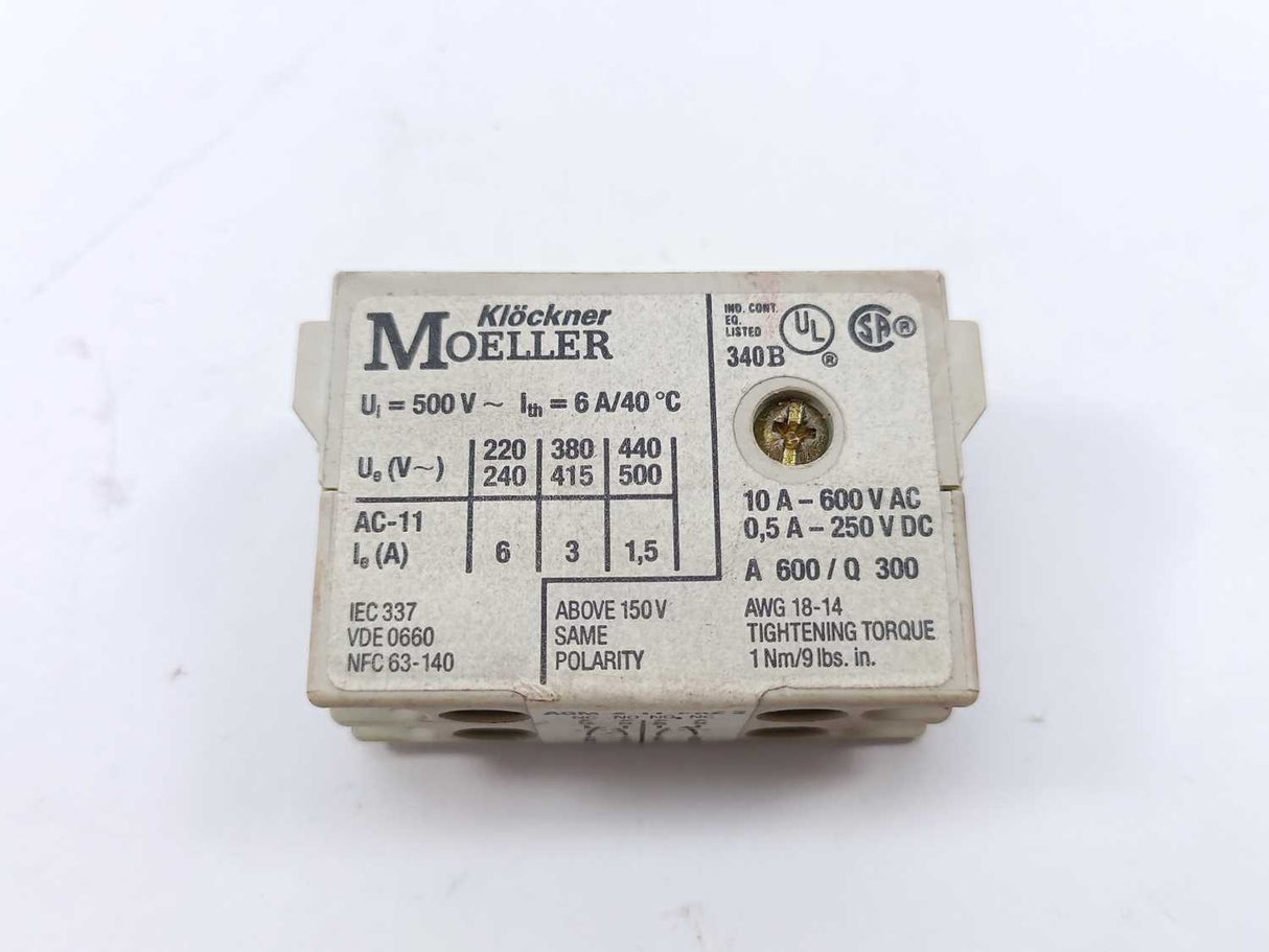 Klockner Moeller AGM-2-11-PKZ2 Trip Indicating Auxiliary Contact