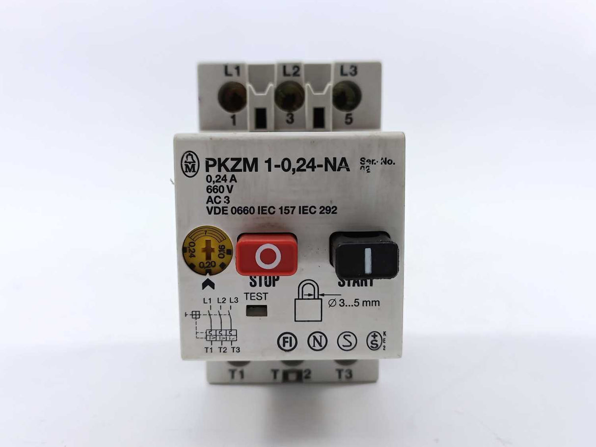 Klockner Moeller PKZM 1-0,24-NA Thermal Magnetic Circuit Breaker