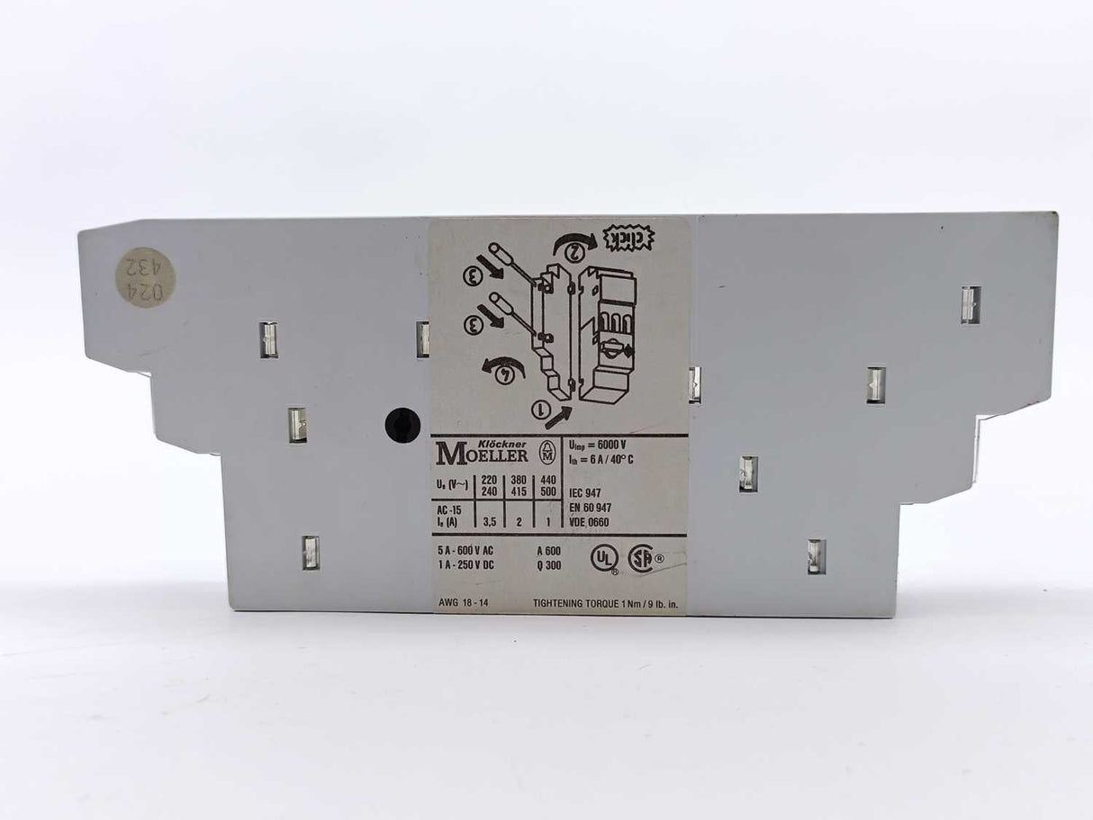 Klockner Moeller NHI2-11S-PKZ0 AUXILIARY CONTACT BLOCK