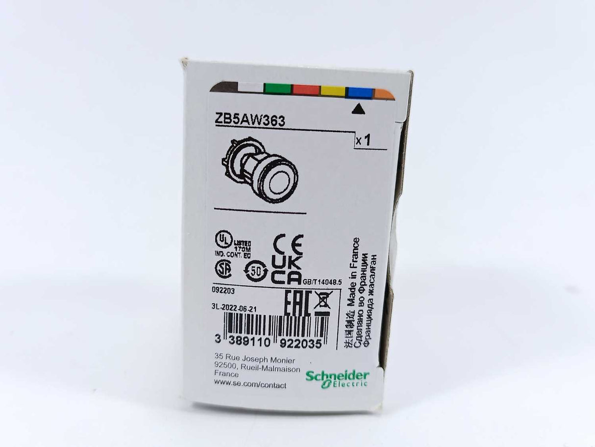 Schneider Electric ZB5AW363 illuminated push button blue 3 Pcs.