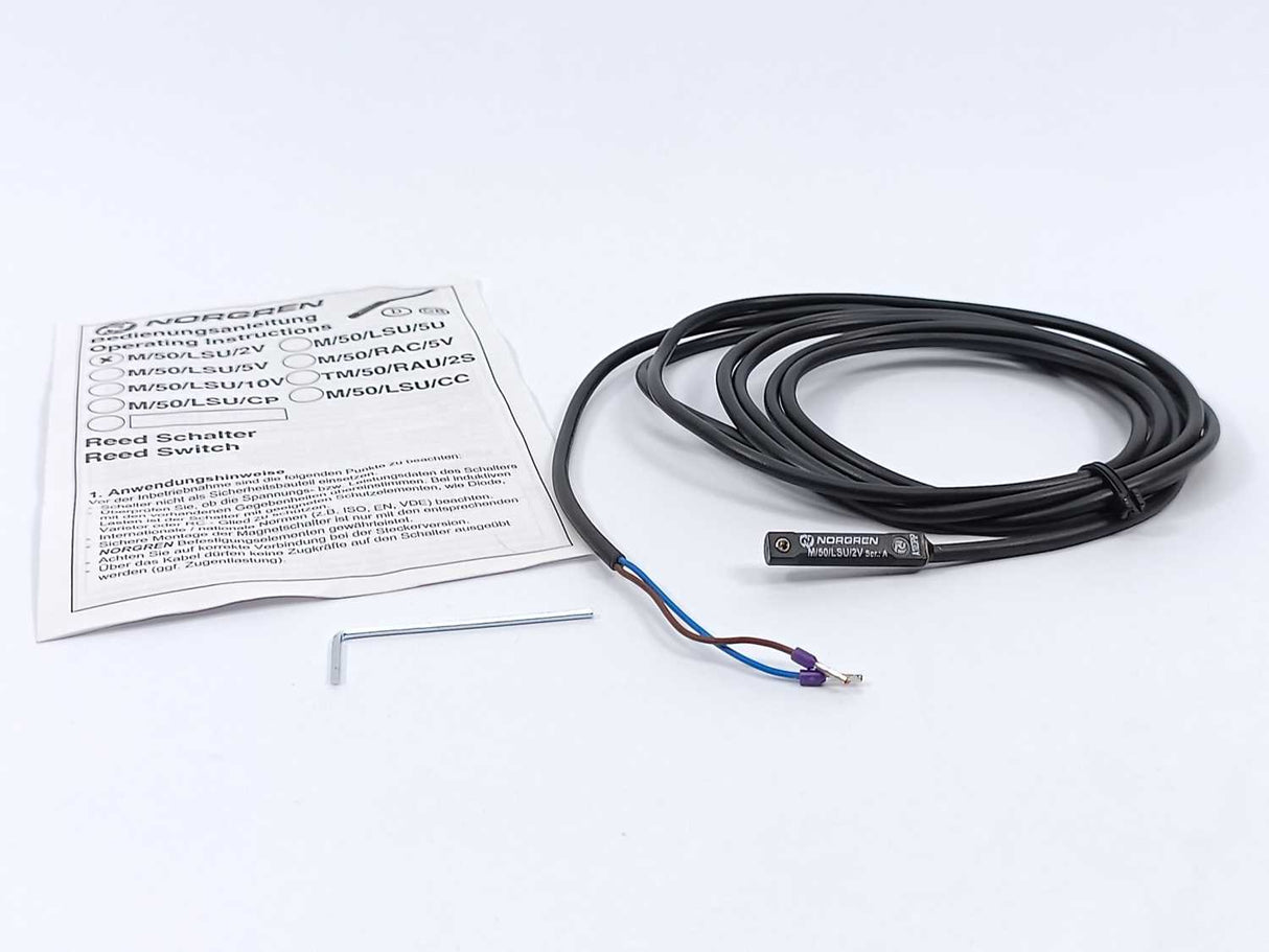 NORGREN M/50/LSU/2V M/50 magnetically operated reed switch, 2 m cable