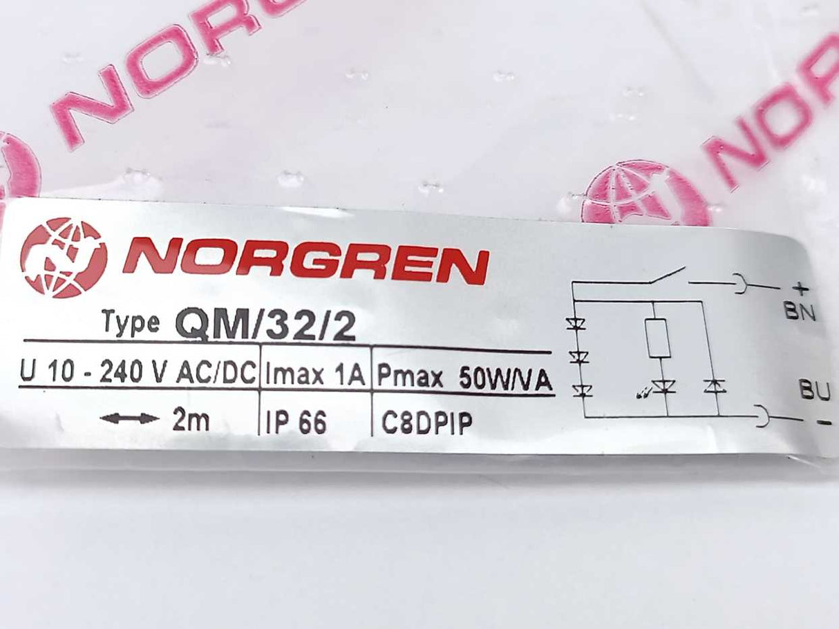 NORGREN QM/32/2 QM/32 magnetically operated reed switch, 2 m cable