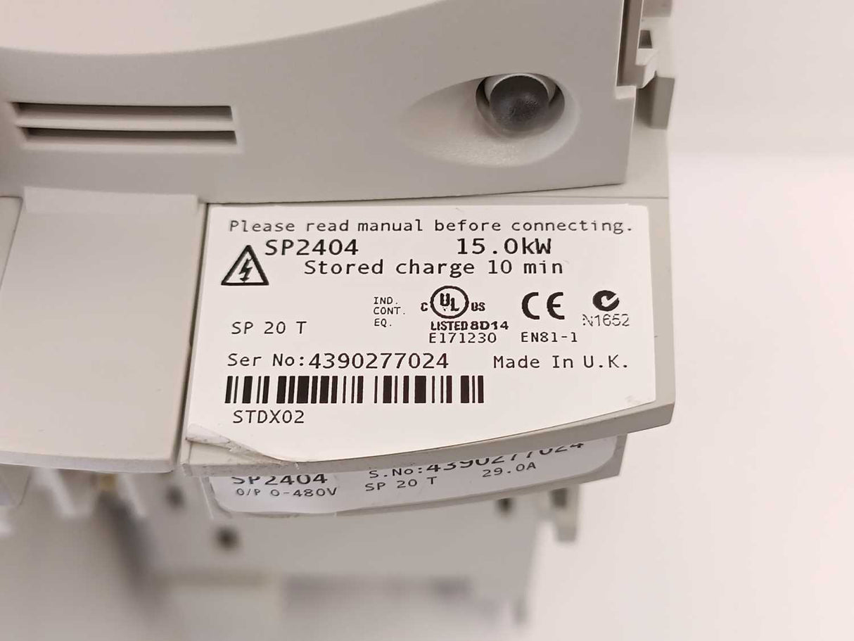 Control Techniques SP2404 UNIDRIVE 15.0kW W/SM-Keypad For Spare Parts