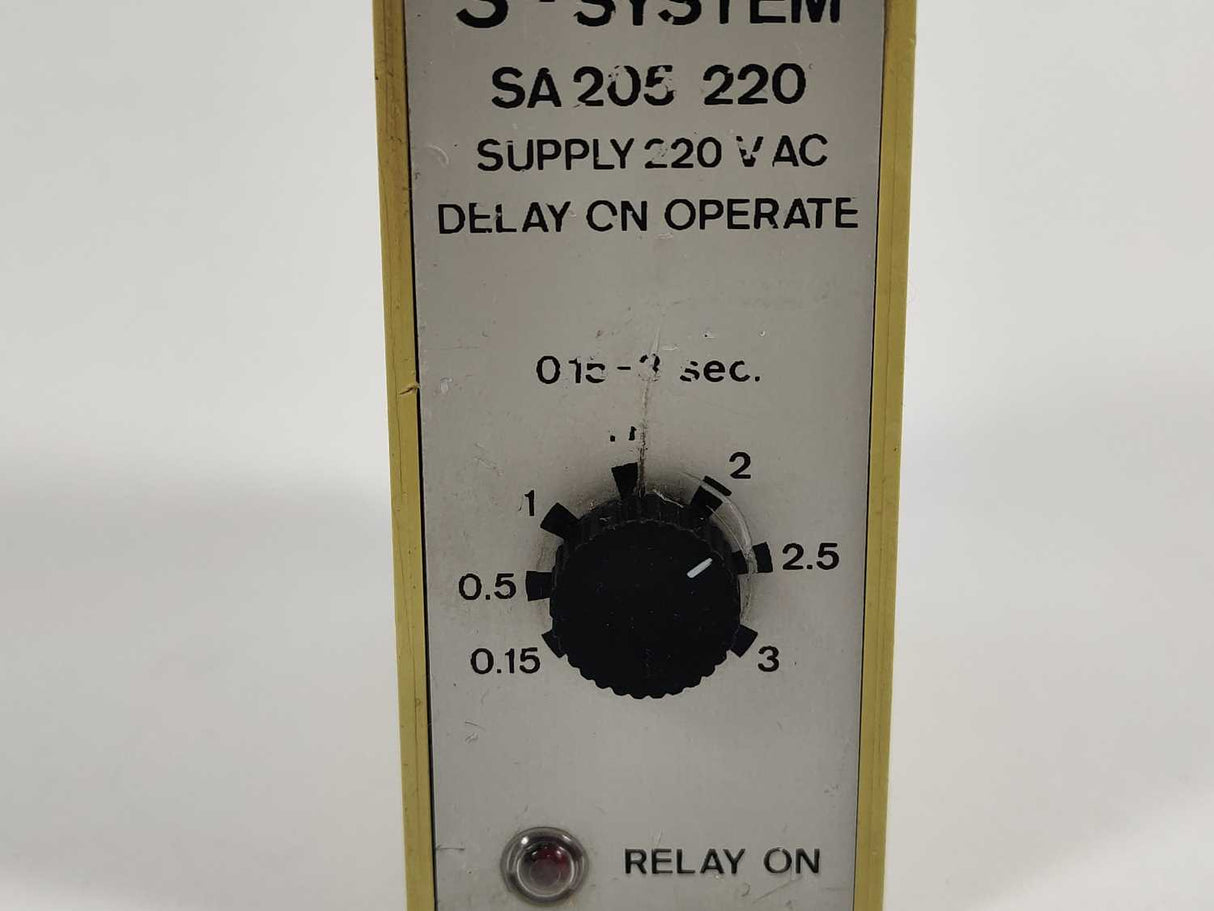 Electromatic SA 205 220 / SA205220 S-System relay 0,15-3 sec 220 VAC