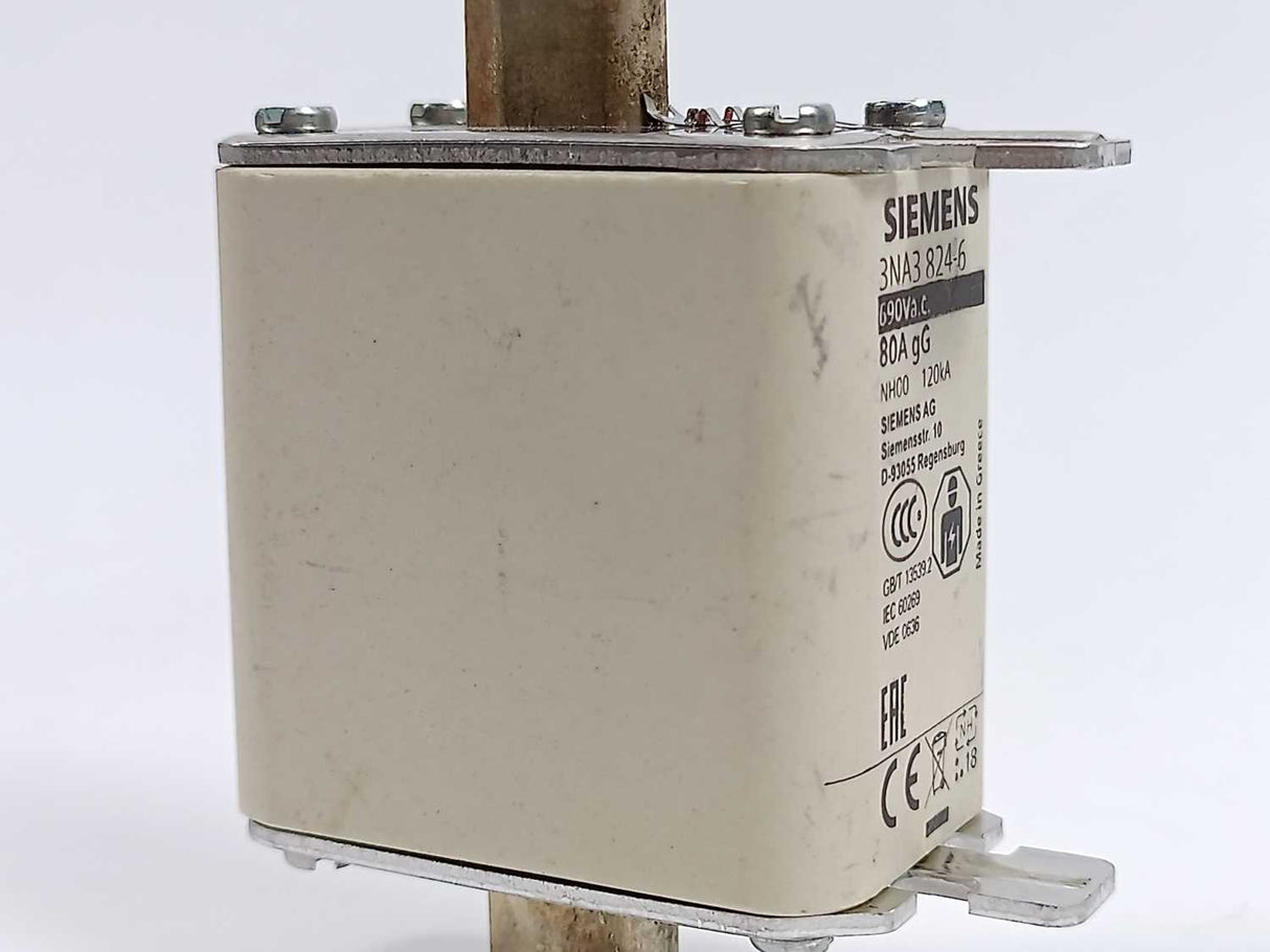 Siemens 3NA3824-6 LV HRC fuse element 80A