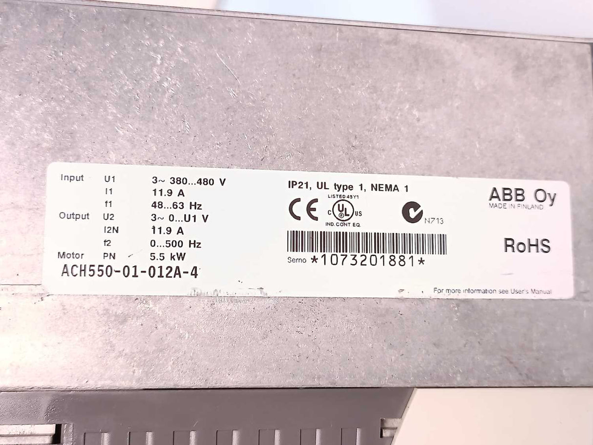 ABB 3AUA0000004421 ACH550-01-012A-4