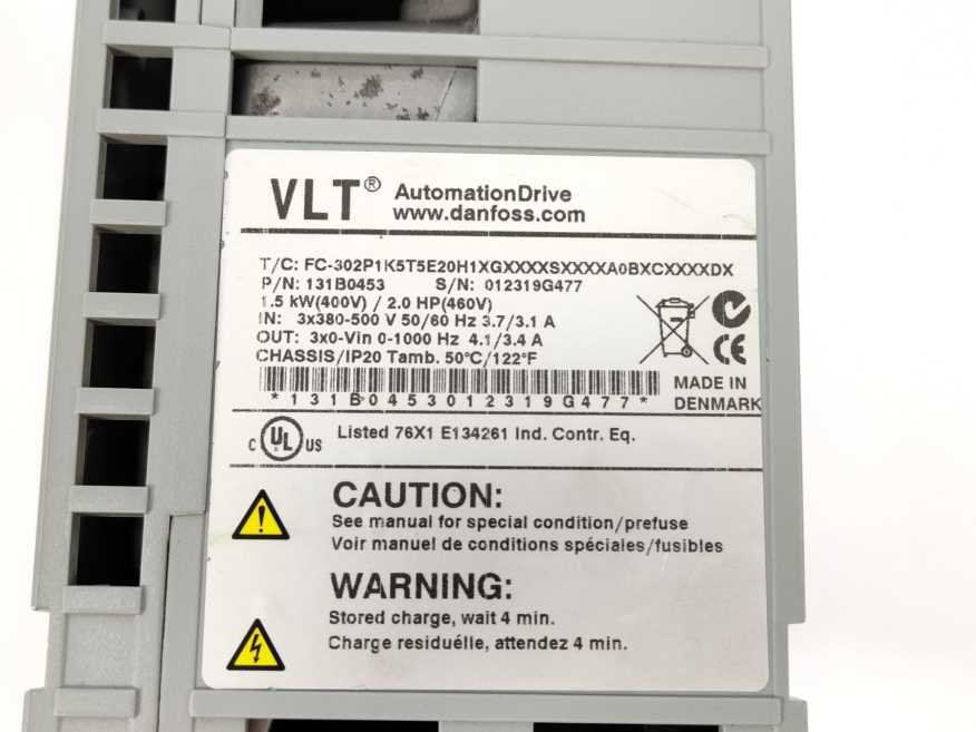 Danfoss 131B0453 VLT FC-302P1K5T5E20H1 1.5kW