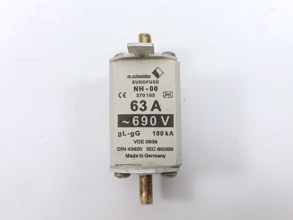 M. Schneider NH-00 Euro Fuse 63A ~690V 370163 3 Pcs.