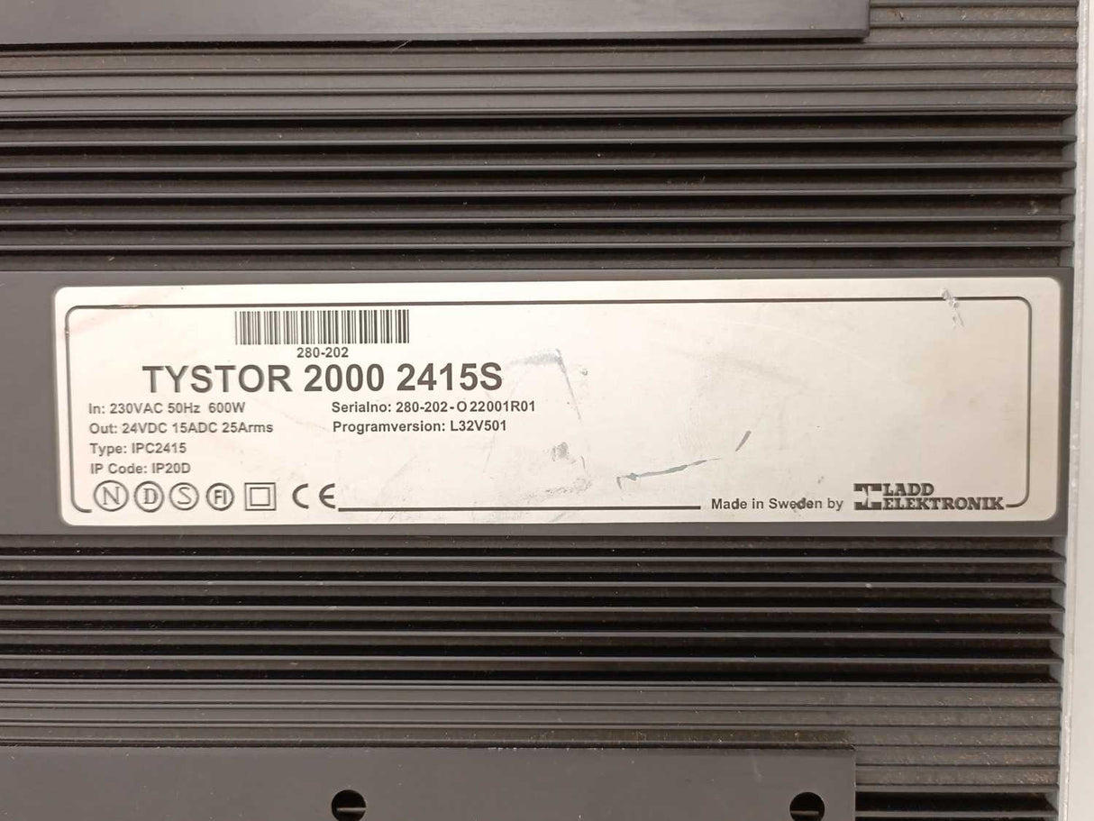 Ladd Elektronik Tystor 2000 2415S 280-202 Battery Charger 24V 25A