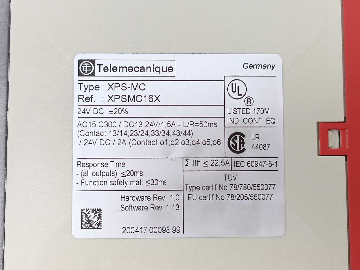 Schneider / Telemecanique XPSMC16X Safety Controller