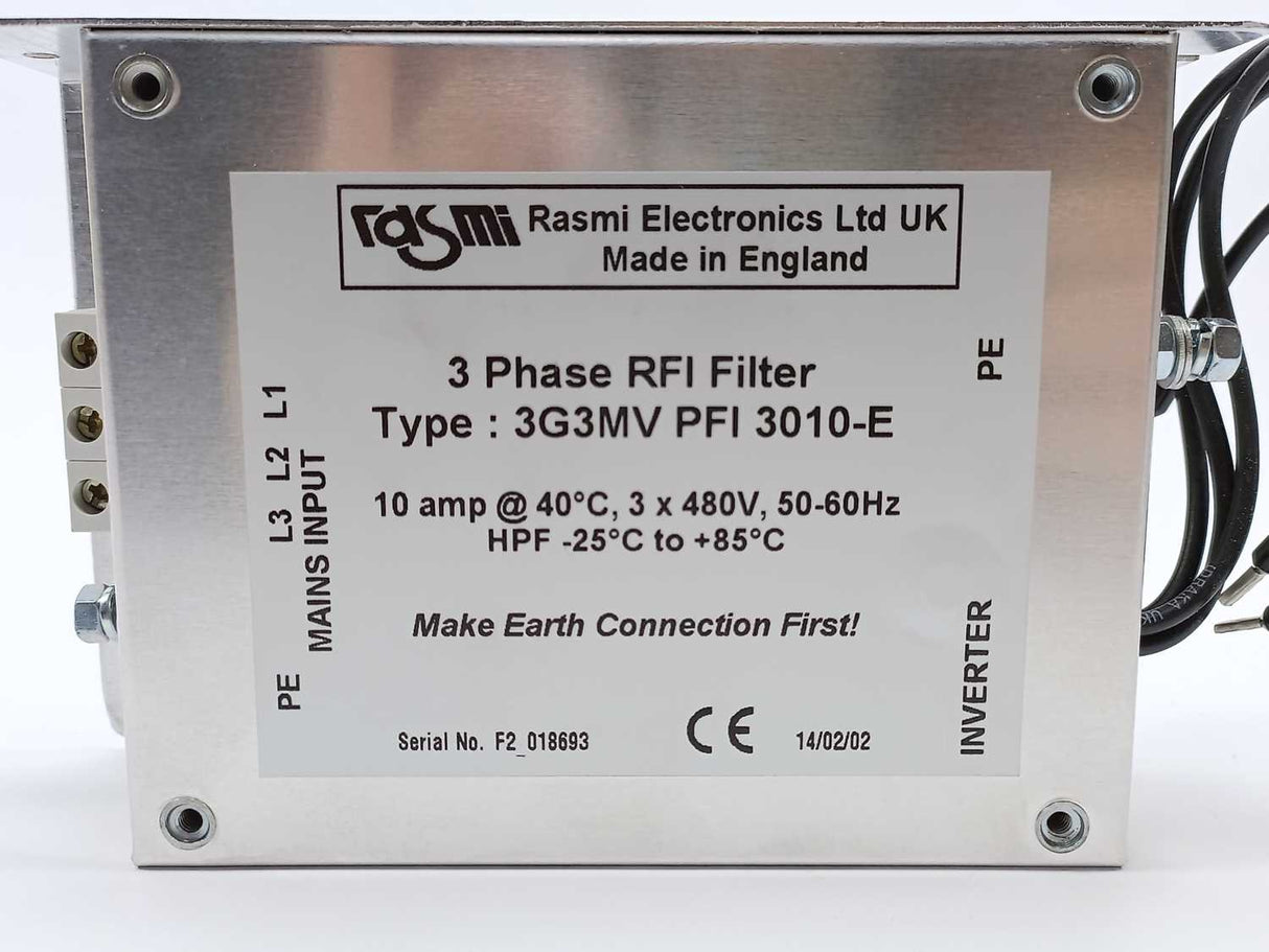 RASMI ELECTRONICS LTD 3G3MVPFI3010-E 3 PHASE RFI FILTER