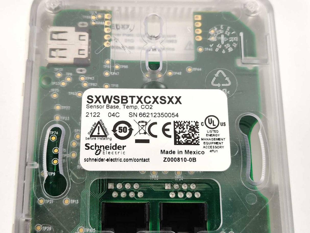 Schneider Electric SXWSBTXCXSXX Sensor Base, Temp, CO2