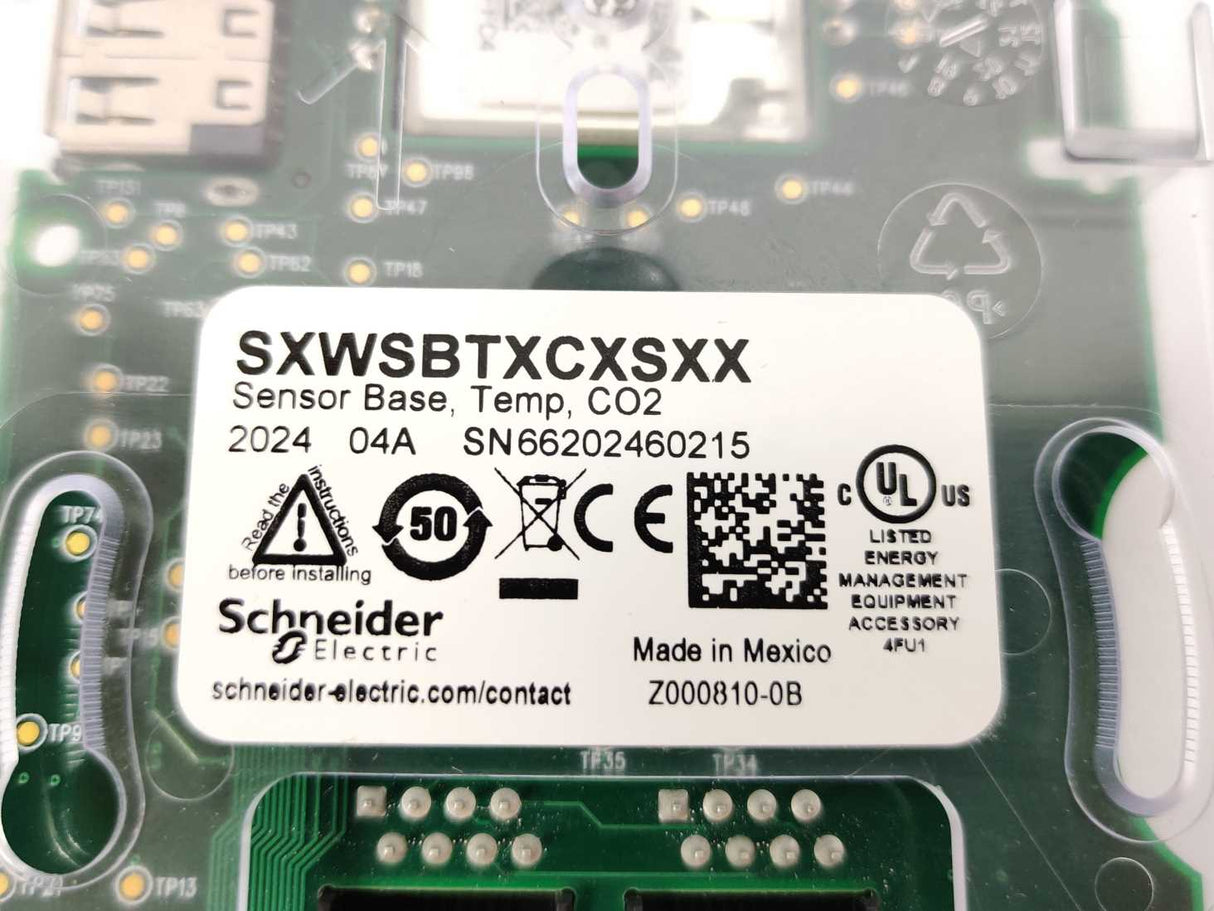 Schneider Electric SXWSBTXCXSXX Sensor Base, Temp, CO2