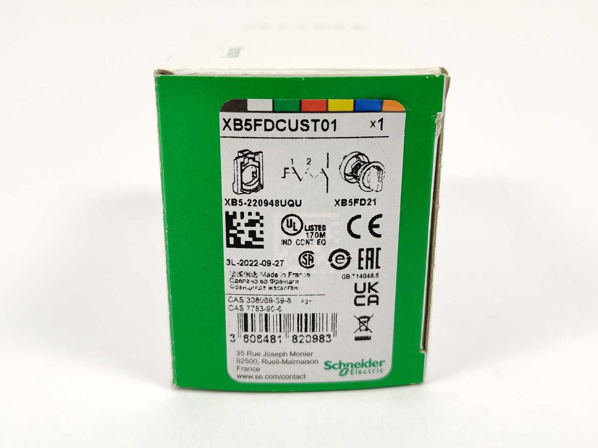 Schneider Electric XB5FDCUST01 FLUSH MOUNTED BLACK SELECTOR SWITCH HEAD