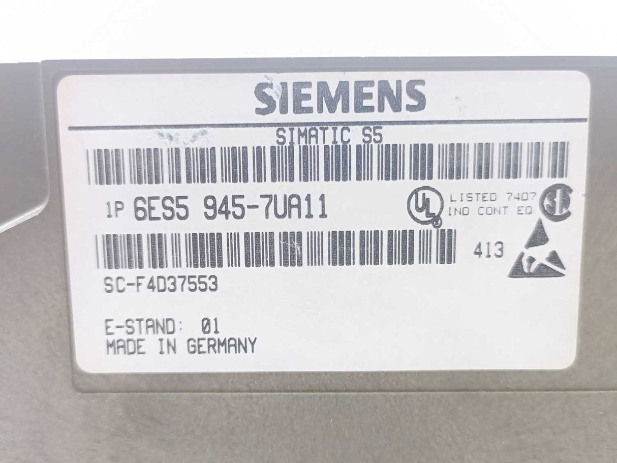 Siemens 6ES5945-7UA11 115U CPU 945 with 6ES5374-1FG11