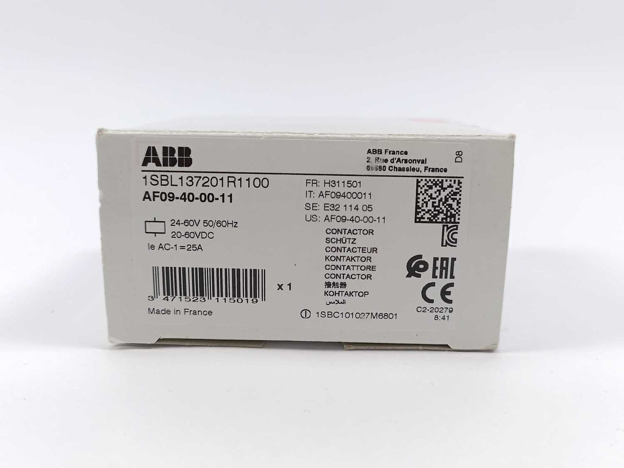 ABB 1SBL137201R1100 AF09-40-00-11 20-60CDV / 24-60VAC coil