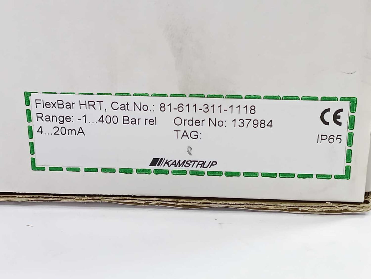 Kamstrup 81-611-311-1118 FlexBar HRT 137984 -1 to 400 Bar