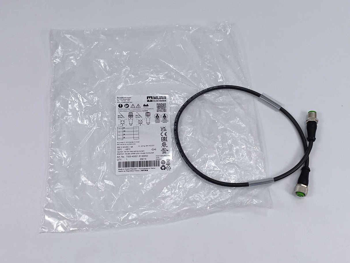 MURR Elektronik 7000-40021-6140050 M12 male 0° / M12 female 0° A-cod.