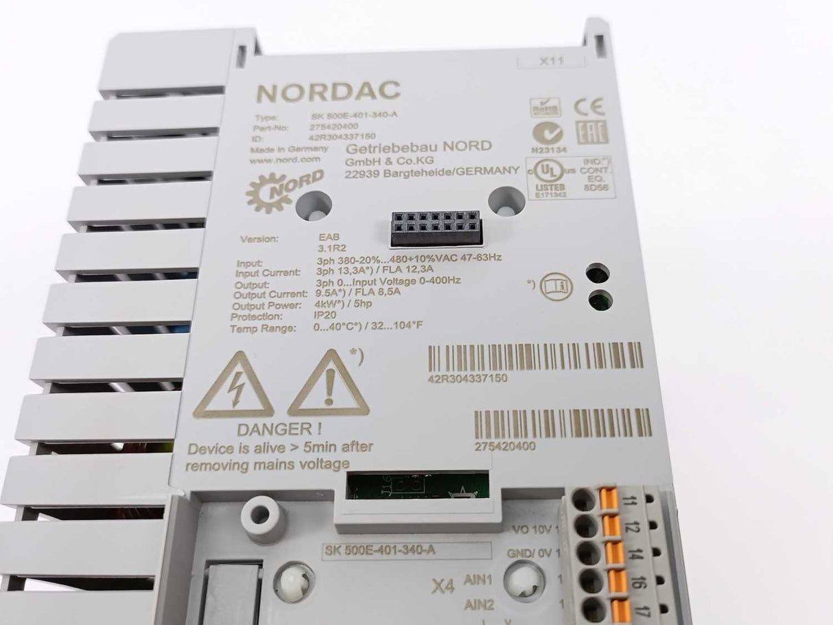 NORDAC SK 500E-401-340-A 275420400 Frequency Inverter + SK TU3-CTR Keypad