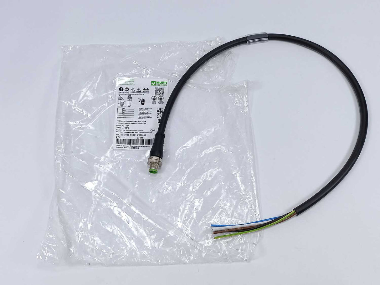 MURR Elektronik 7000-P3201-P050060 M12 Power male 0° K-cod. with cable