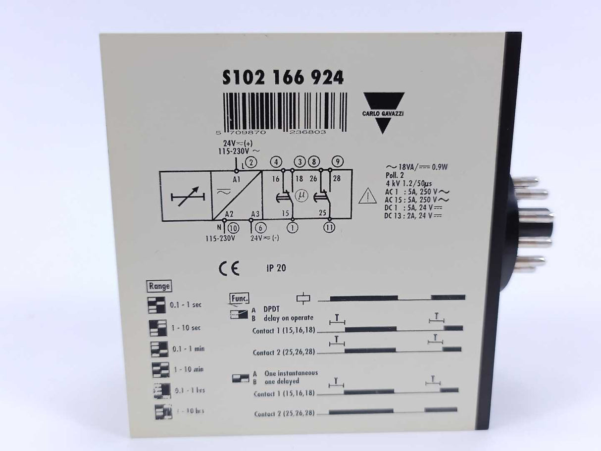 Carlo Gavazzi S102 166 924 Timer 50/60 Hz