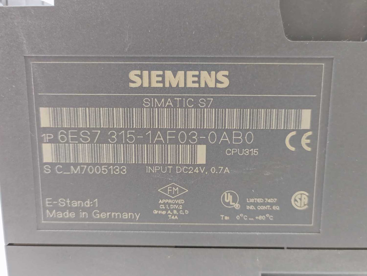 Siemens 6ES7 315-1AF03-0AB0 Simatic S7