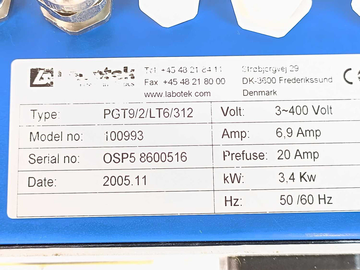 Labotek PGT9/2/LT6/312 CON-EVATOR PGT9 CONTROL 10093 W. M312 CONTROL MODULE