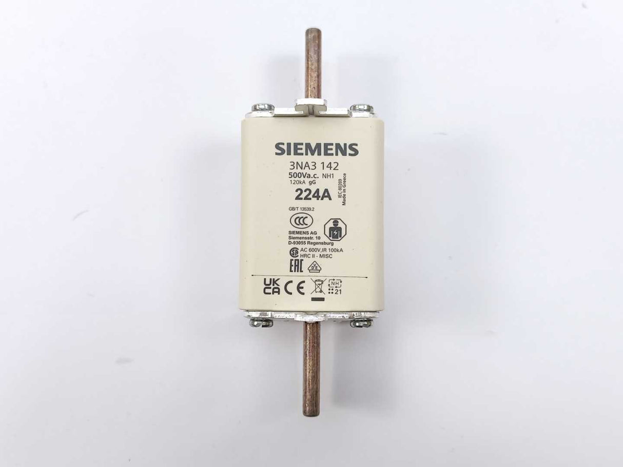 Siemens 3NA3142 224A LV HRC fuse element 3pcs