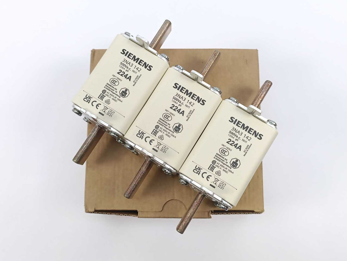Siemens 3NA3142 224A LV HRC fuse element 3pcs