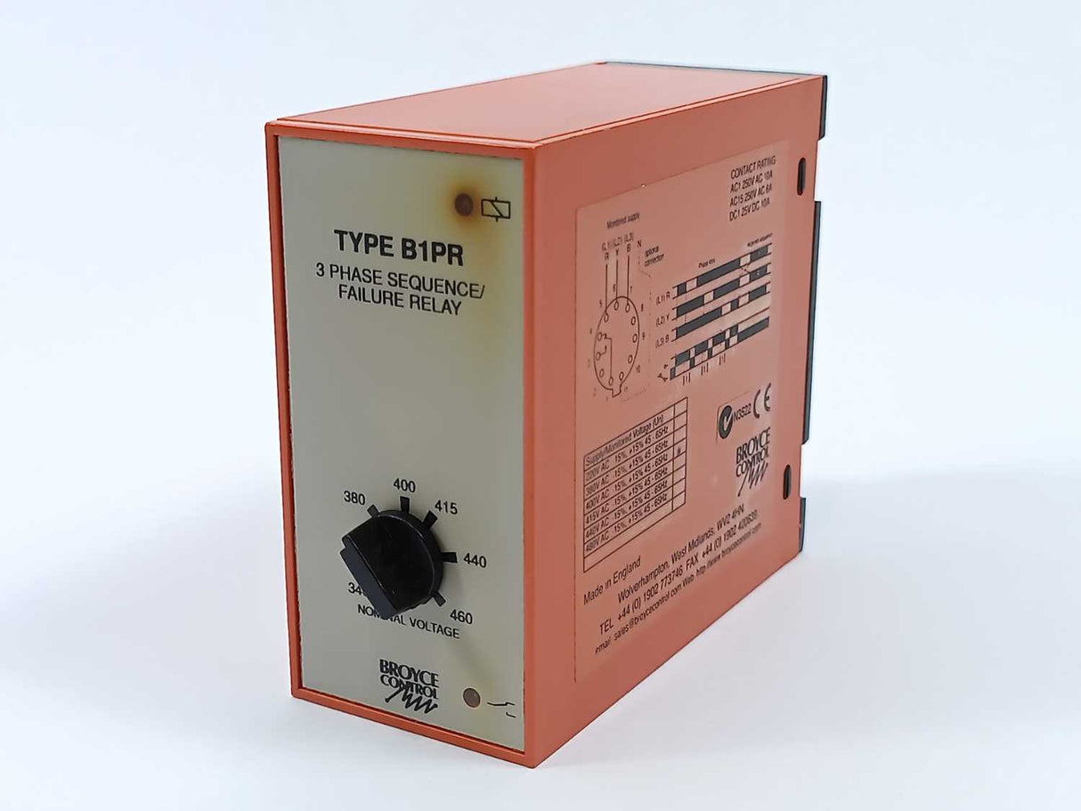 BROYCE CONTROL B1PR 400 VAC Phase Voltage Monitoring Relay