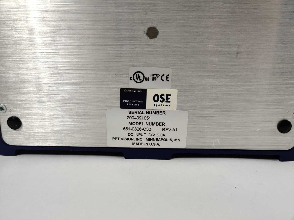 PPT Vision 661-0326-C30 System Processor DC INPUT 24V 2.0A