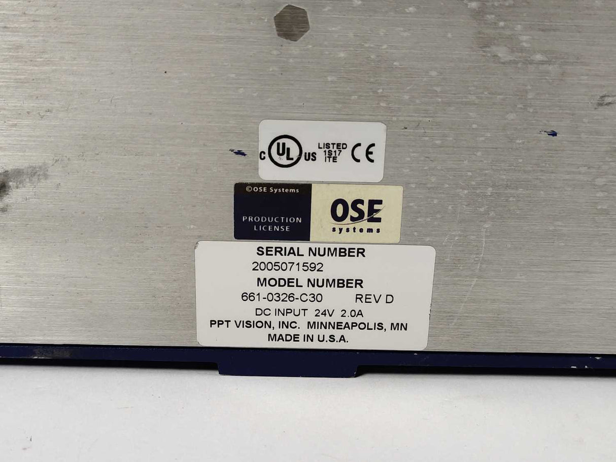 PPT Vision 661-0326-C30 System Processor DC INPUT 24V 2.0A