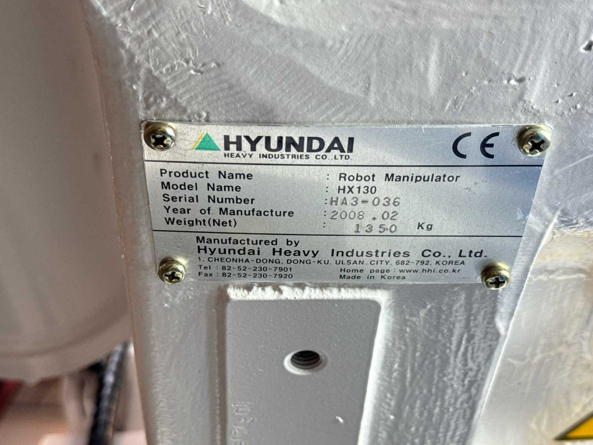 HYUNDAI HX130 ROBOT MANIPULATOR W. Hi4a-0000 + TP300EA