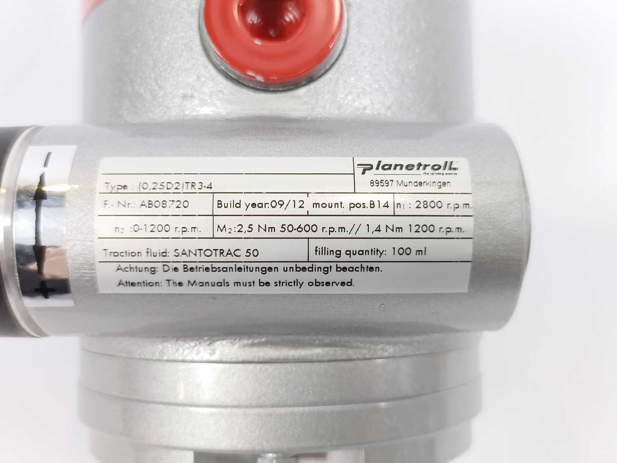 Planetroll (0,25D2) TR3-4 Speed Variator AB08720