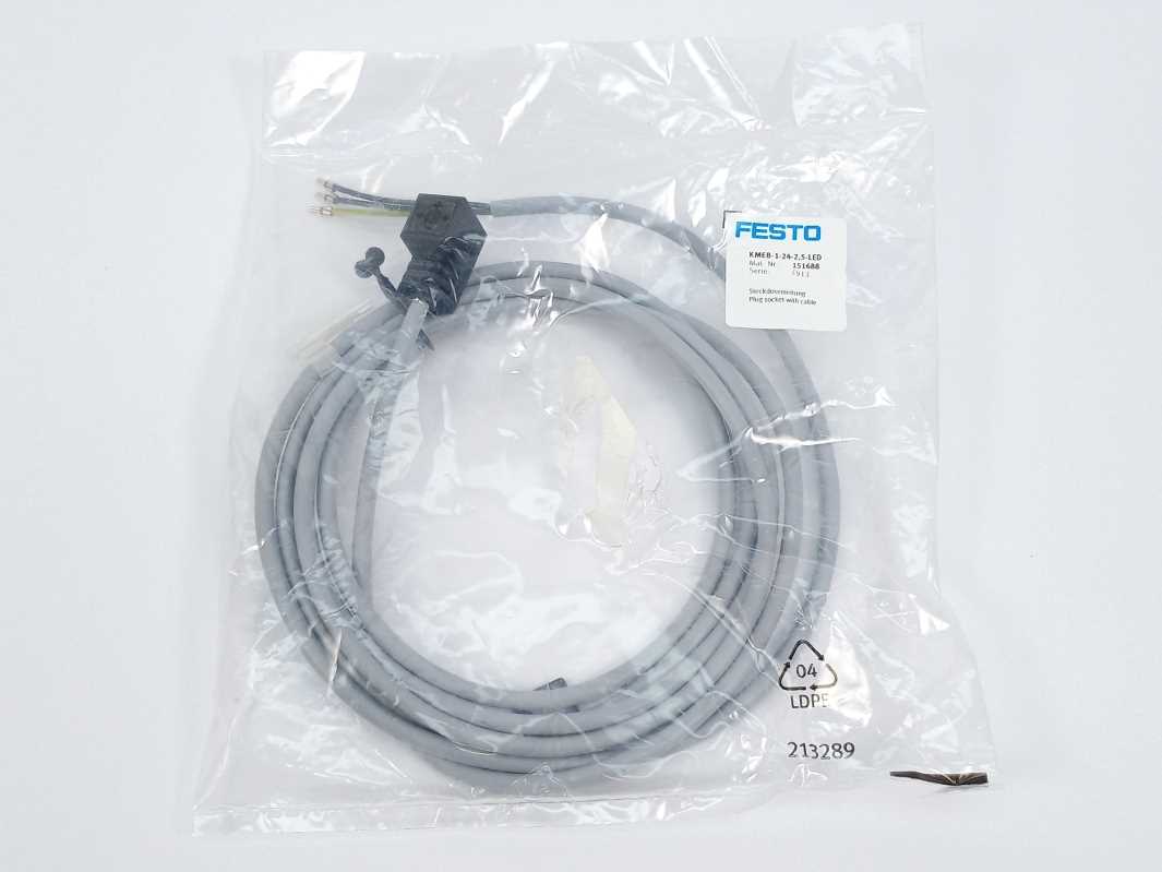Festo 151688 KMEB-1-24-2.5-LED Plug socket with cable