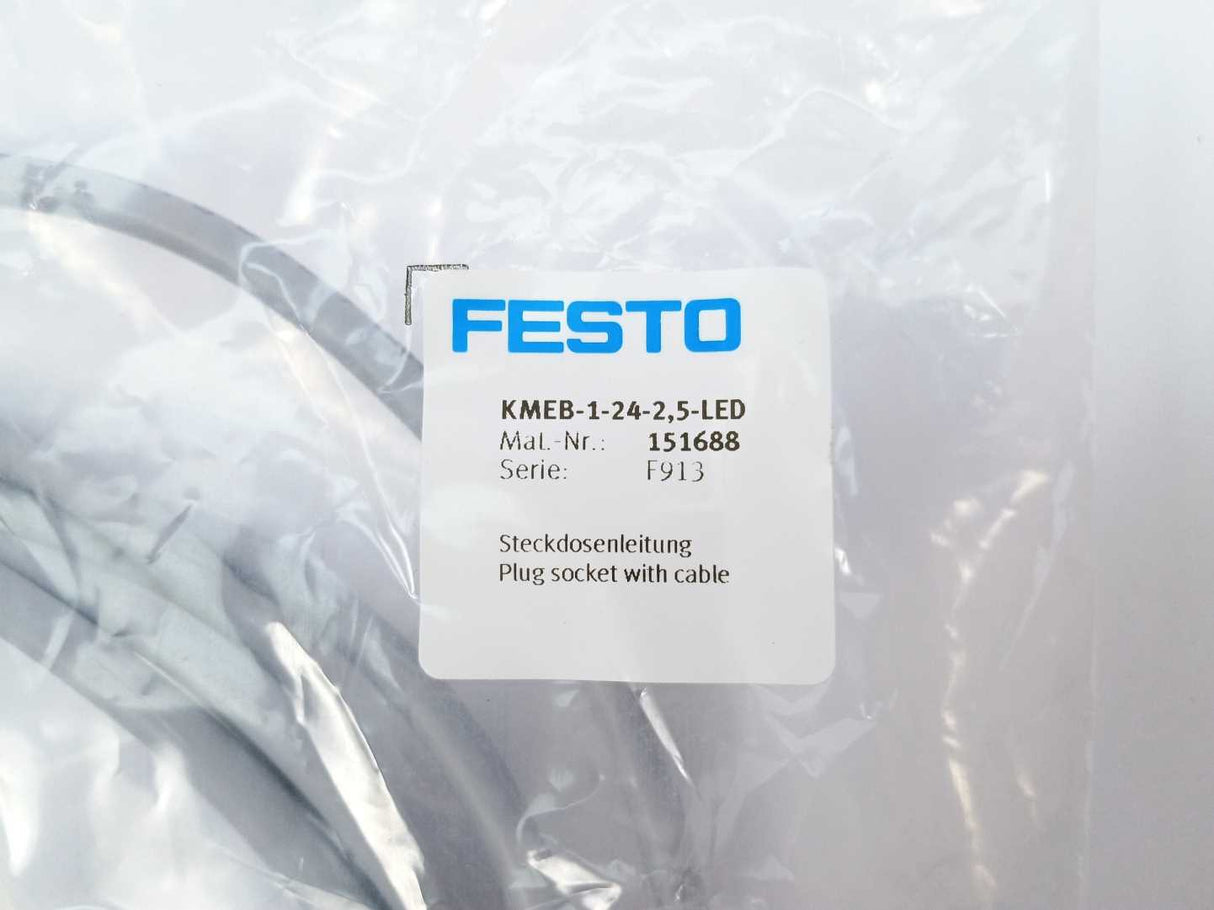 Festo 151688 KMEB-1-24-2.5-LED Plug socket with cable