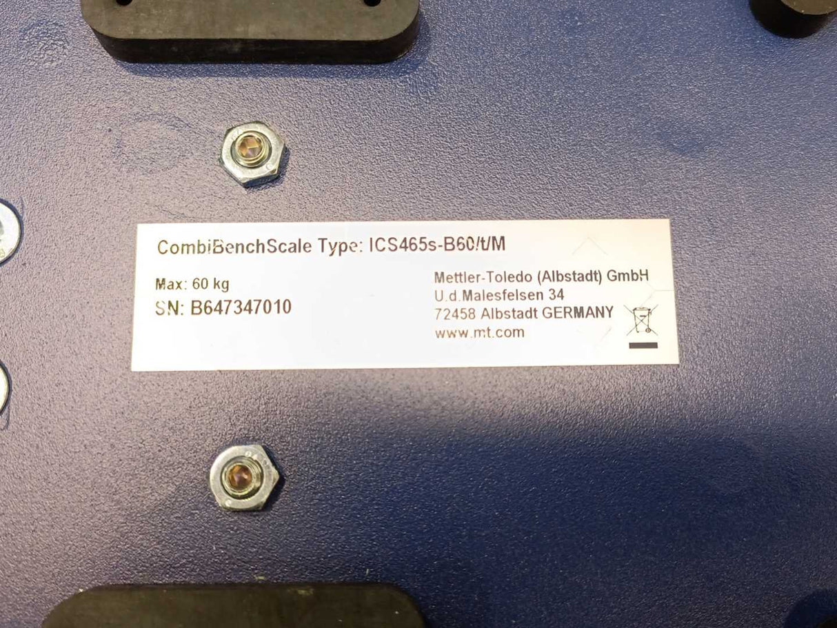 Mettler Toledo ICS465sB60/t/M CombiBenchScale, 60kg w. ICS4x5-1