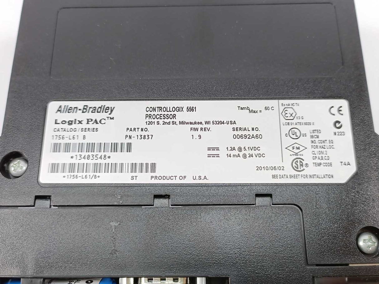 AB 1756-L61 ser. B Communications Bridge, Controllogix 5561 proccessor