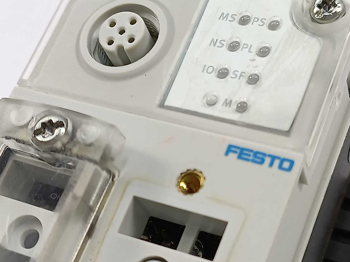 Festo 526172 CPX-FB11 Bus node w/ 195746 CPX-GE-EV-S Interlinking block