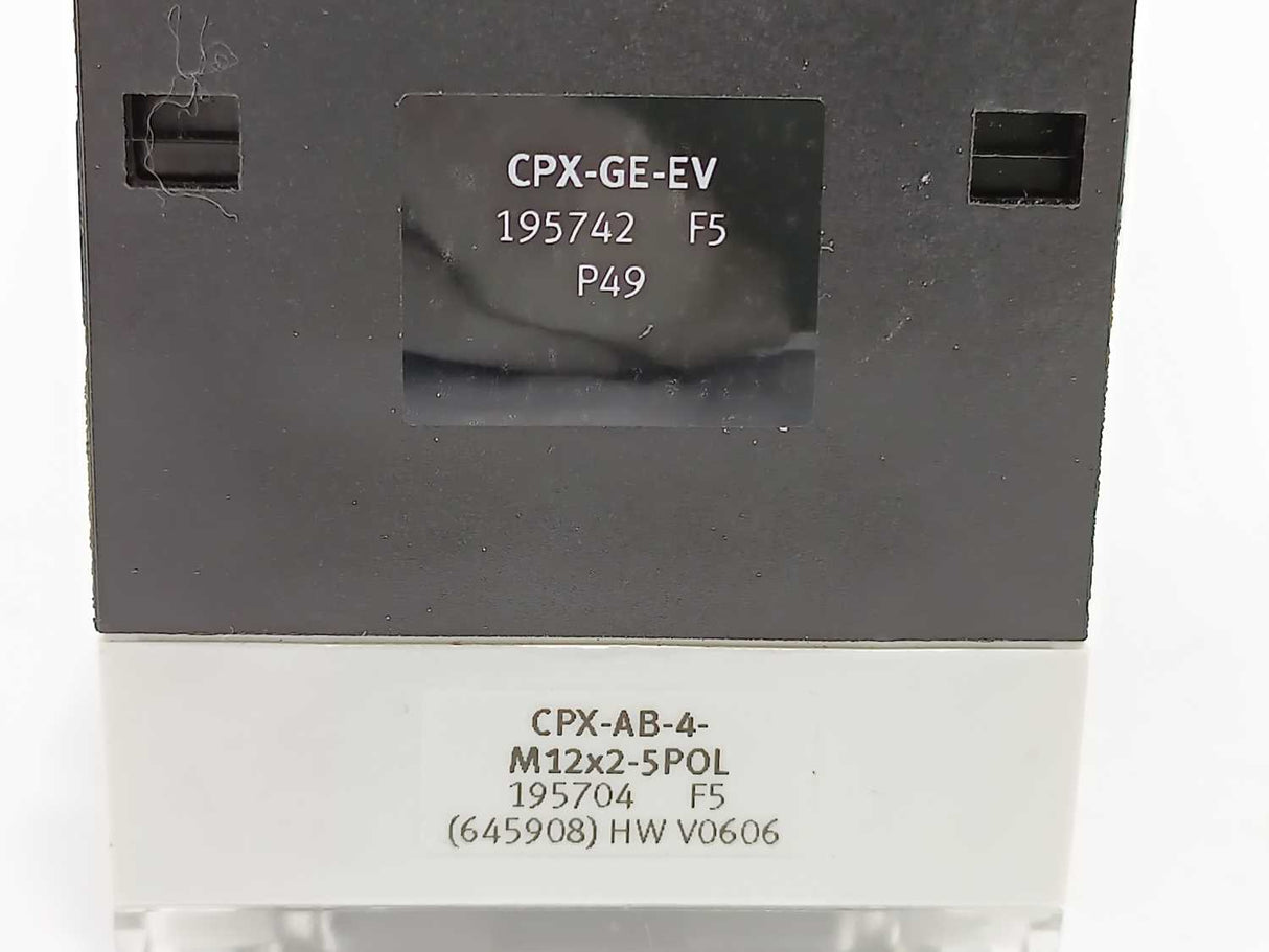 Festo 195704 CPX-AB-4-M12x2 Manifold block w/ CPX-GE-EV Interlinking Block