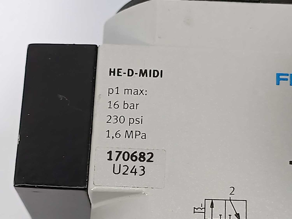 Festo 159583 LFR-3/8-D-MIDI-A Filter regulator w/ 170682 HE-D-MIDI On/off valve