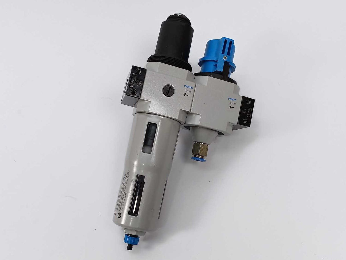Festo 159583 LFR-3/8-D-MIDI-A Filter regulator w/ 170682 HE-D-MIDI On/off valve