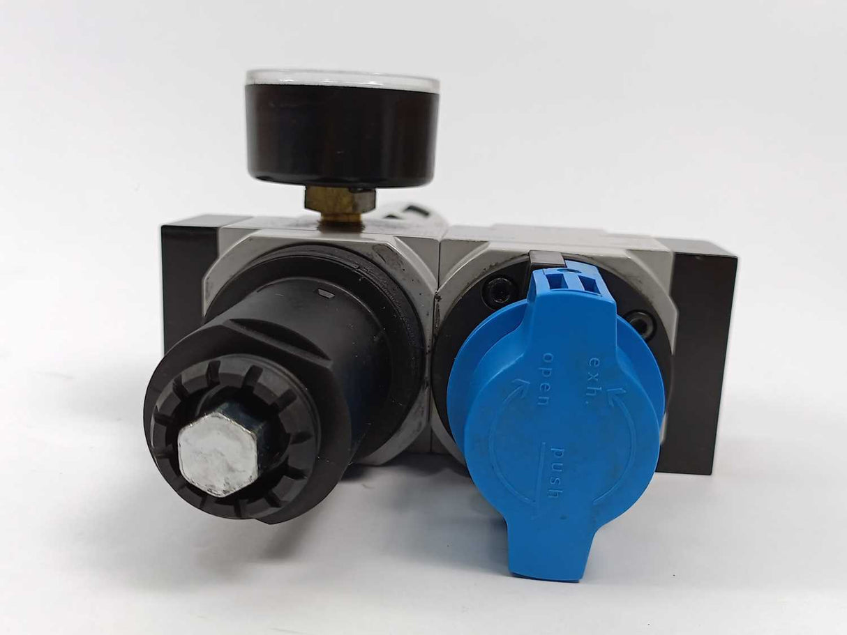Festo 159583 LFR-3/8-D-MIDI-A Filter regulator w/ 170682 HE-D-MIDI On/off valve
