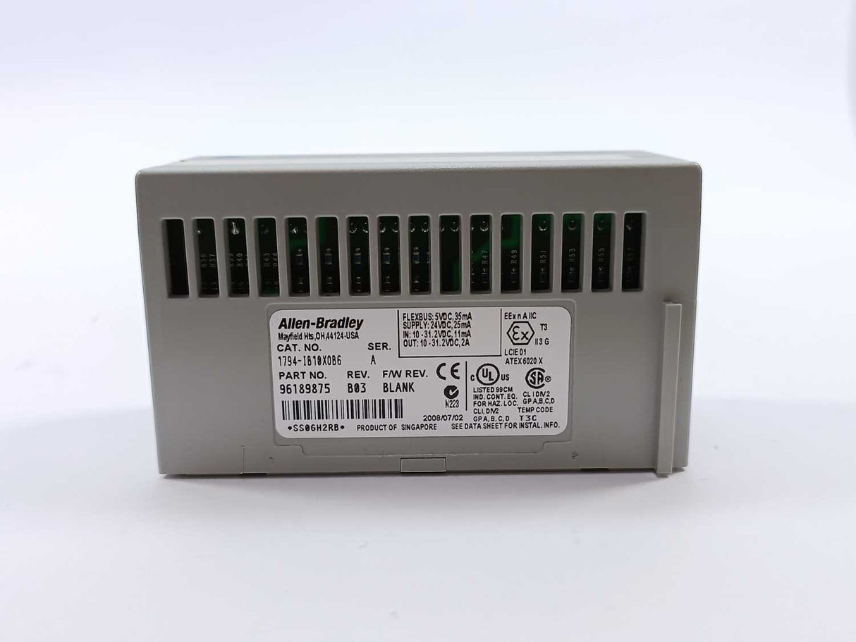 AB 1794-IB10X0B6 Ser. A 24VDC Sink Input / Source Output