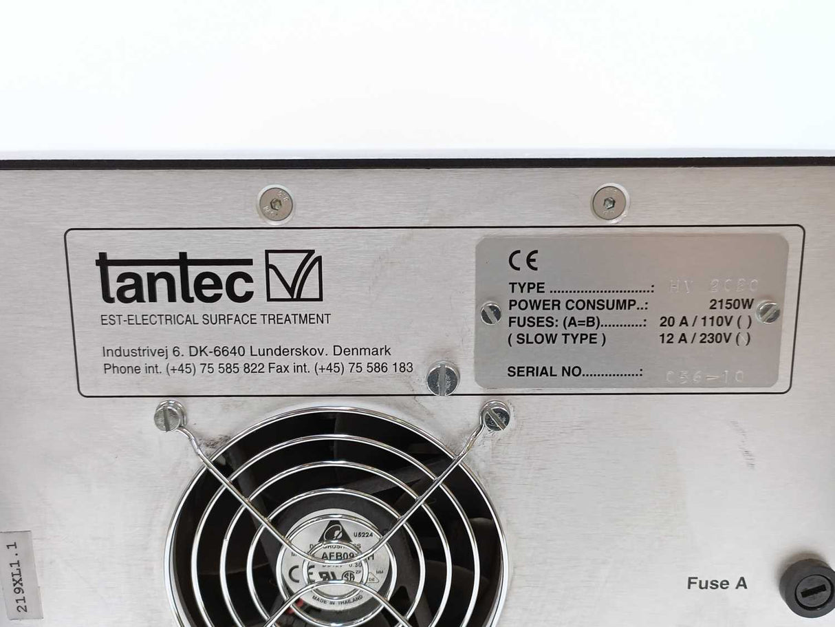 Tantec HV 2020 HV 2000 series Power Generator EST Electrical Surface Treatment
