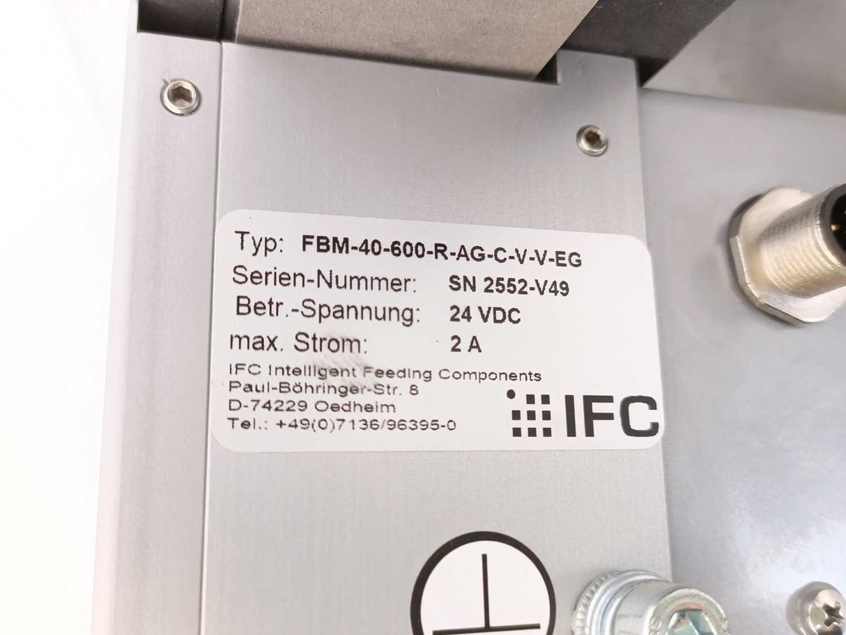 IFC FBM-40-600-R-AG-C-V-V-EG Belt Conveyor FBM-40