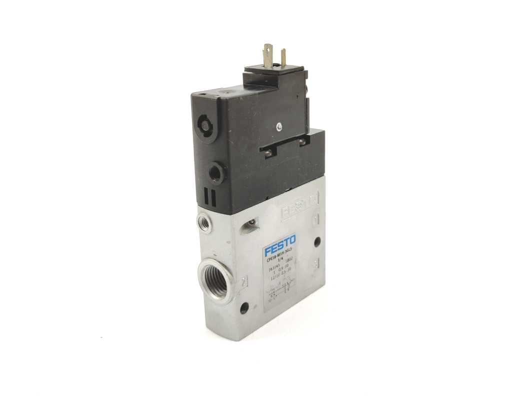 Festo 163145 CPE18-M1H-3GLS-1/4 Air Solenoid Valve w/ 389614C Coil