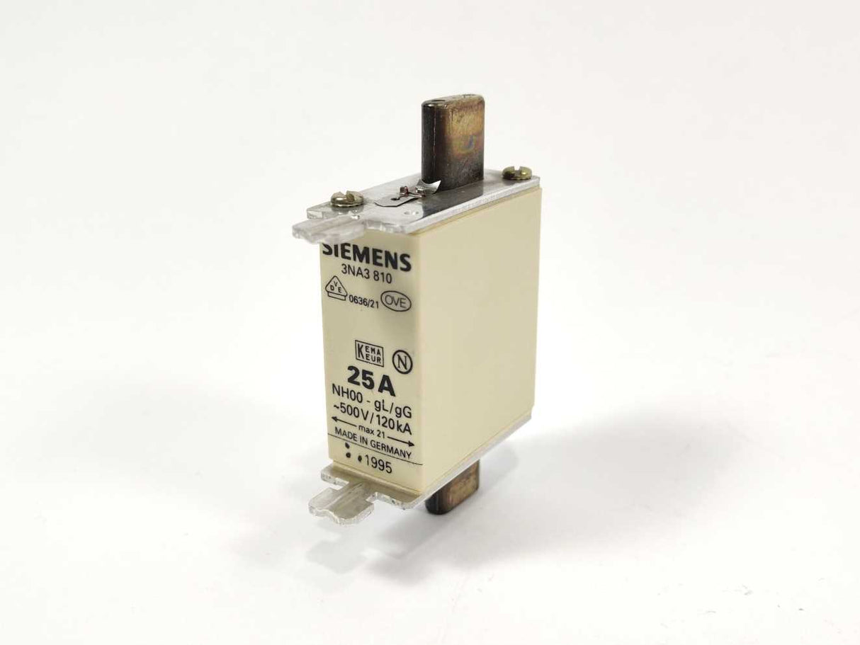 Siemens 3NA3 810 LV HRC fuse element 25A 3 Pcs