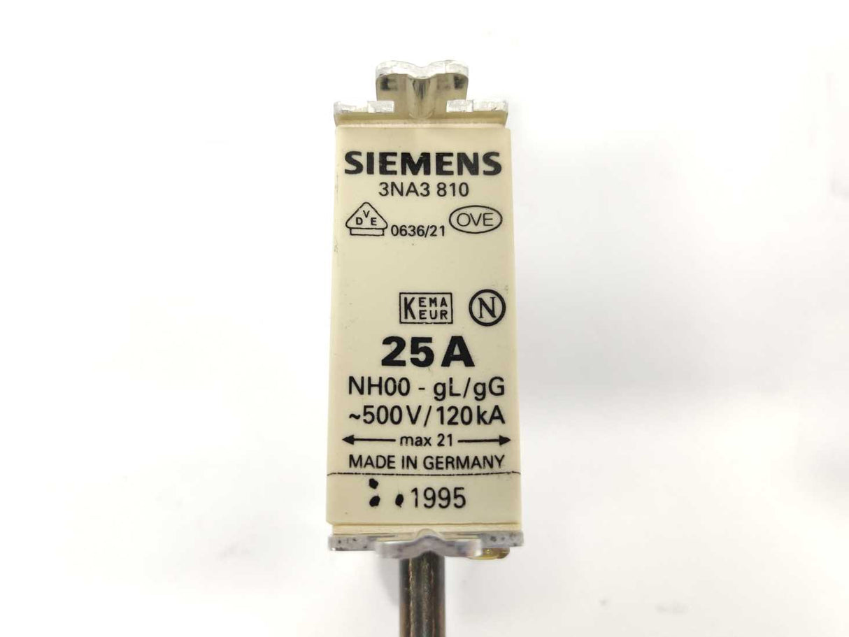 Siemens 3NA3 810 LV HRC fuse element 25A 3 Pcs